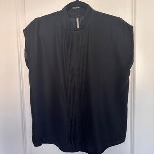 Raquelle Black Sleeveless Open Back Blouse